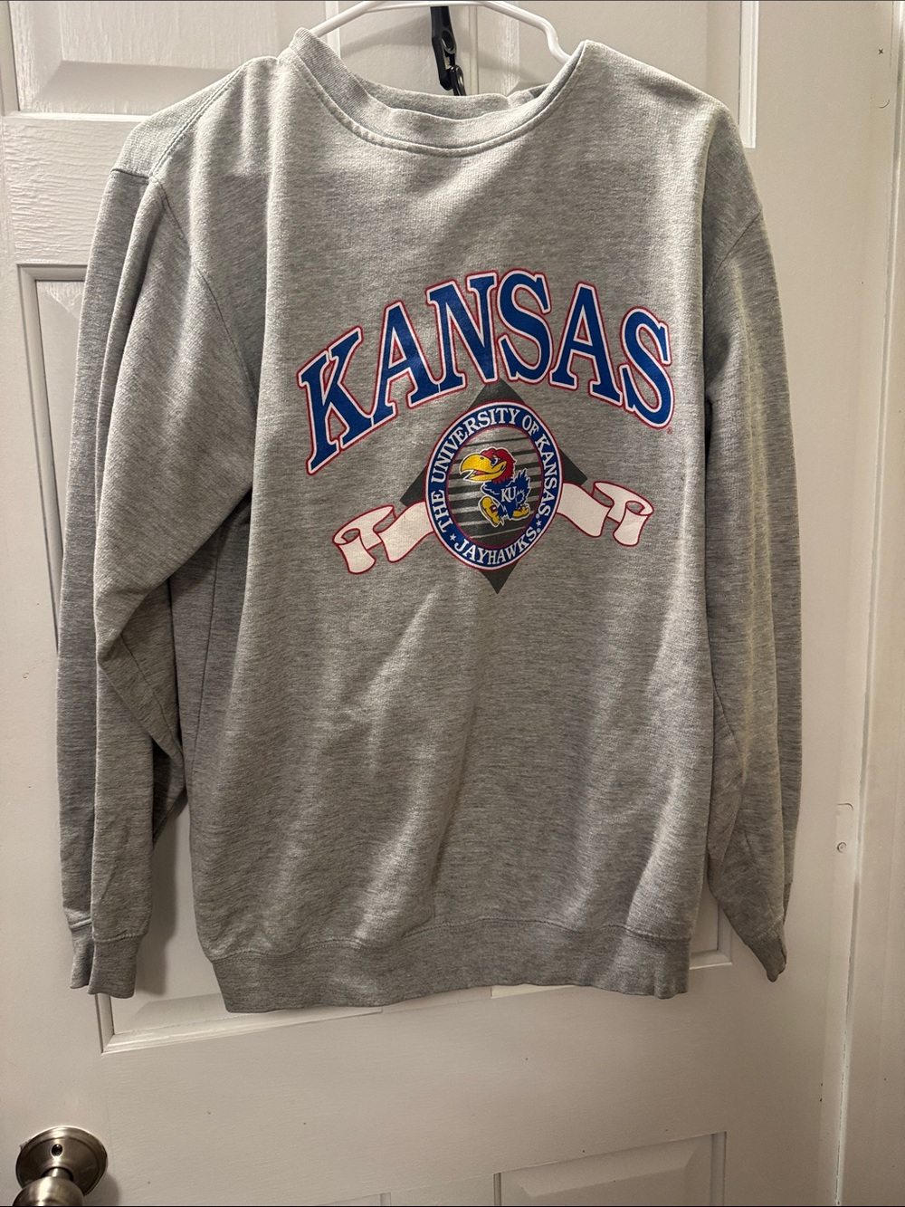 Kansas Grey Crewneck Sweatshirt - University Logo